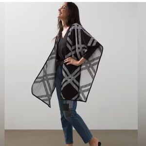Chico’s Reversible Black and White Windowpane Women's Wrap